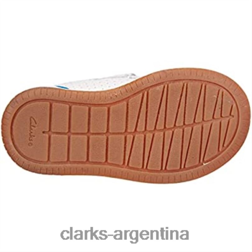 Clarks niños 2FZPZ1731 Zapatilla niño clarks fawn solo k de piel blanca cuero blanco