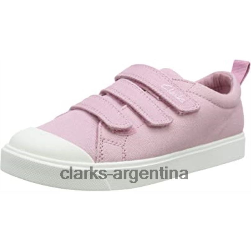 Clarks niños 2FZPZ2835 rosa lona rosa lona rosa clarks niño unisex niños city vibe k zapatillas bajas niño rosa lienzo rosa lienzo rosa