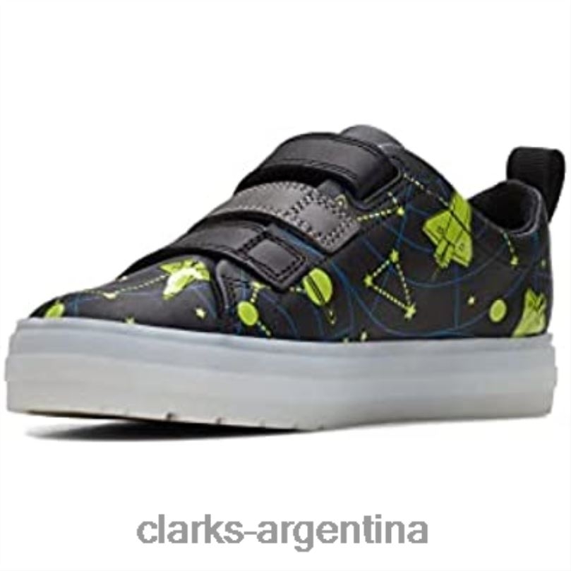 Clarks niños 2FZPZ458 Zapatilla clarks flare cosmo k para niño negra combi combinado negro
