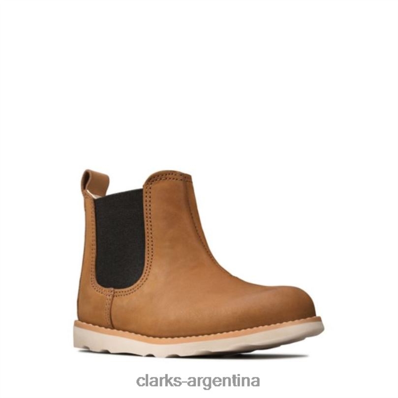 Clarks niños 2FZPZ5740 clarks de cuero bronceado halo para niños pequeños cuero marrón