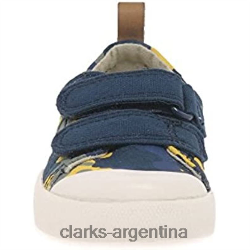 Clarks niños 2FZPZ259 Clarks Halcy High zapatos de lona para niño, camuflaje azul marino