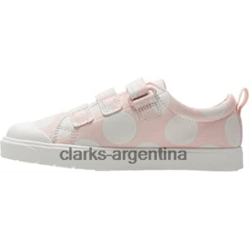 Clarks niños 2FZPZ651 Clarks rosa niños niños niñas zapatos de lona con gancho y bucle City flare lo k rosa