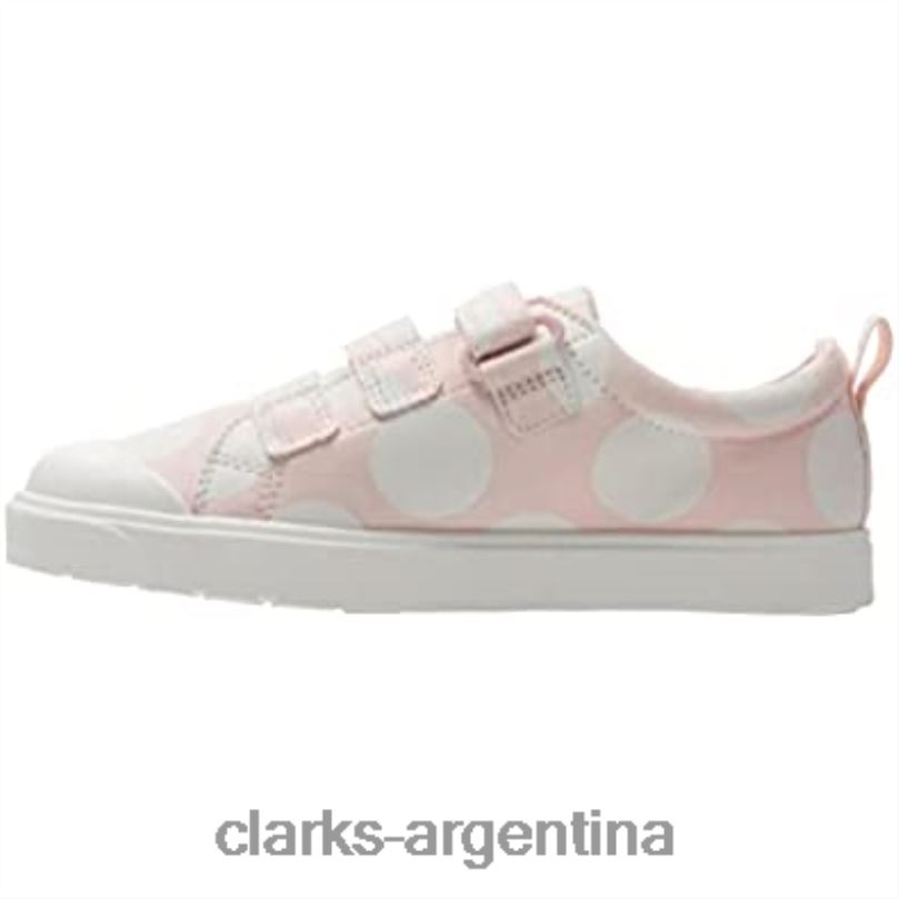 Clarks niños 2FZPZ651 Clarks rosa niños niños niñas zapatos de lona con gancho y bucle City flare lo k rosa