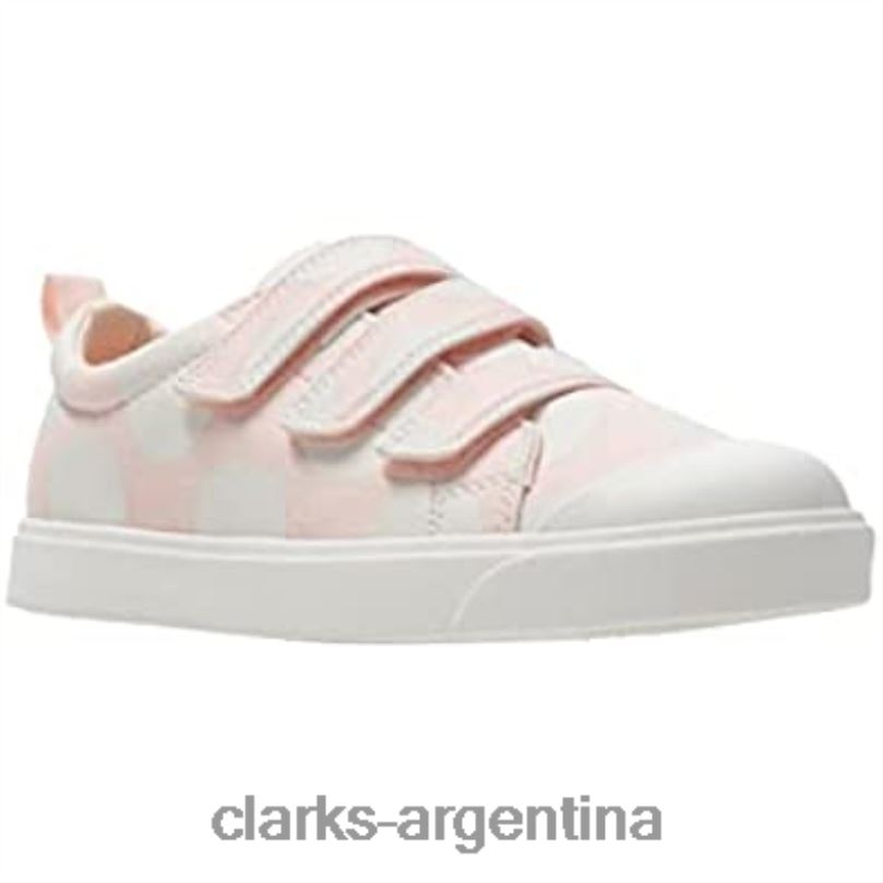 Clarks niños 2FZPZ651 Clarks rosa niños niños niñas zapatos de lona con gancho y bucle City flare lo k rosa