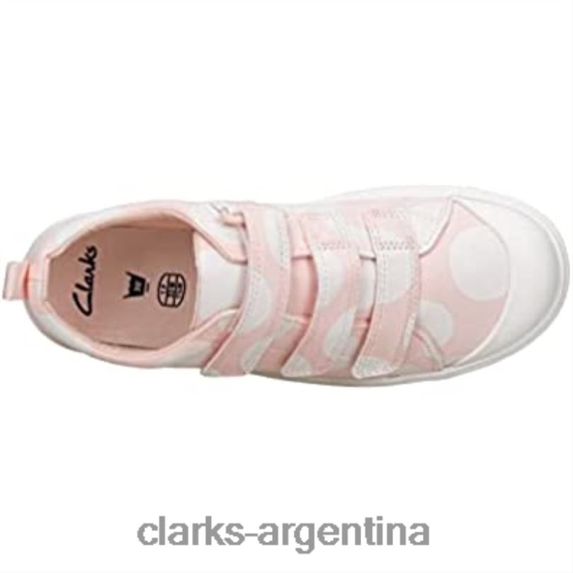 Clarks niños 2FZPZ651 Clarks rosa niños niños niñas zapatos de lona con gancho y bucle City flare lo k rosa