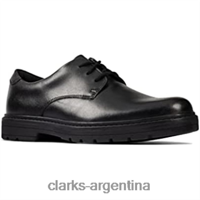Clarks niños 2FZPZ2051 zapatos clarks loxham derby y para niños de escuela superior negros negro