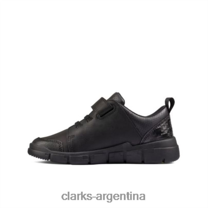 Clarks niños 2FZPZ4874 clarks encode flash inf f fit cuero negro cuero negro