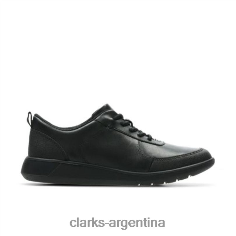 Clarks niños 2FZPZ4900 clarks scape street jnr e fit de cuero negro cuero negro