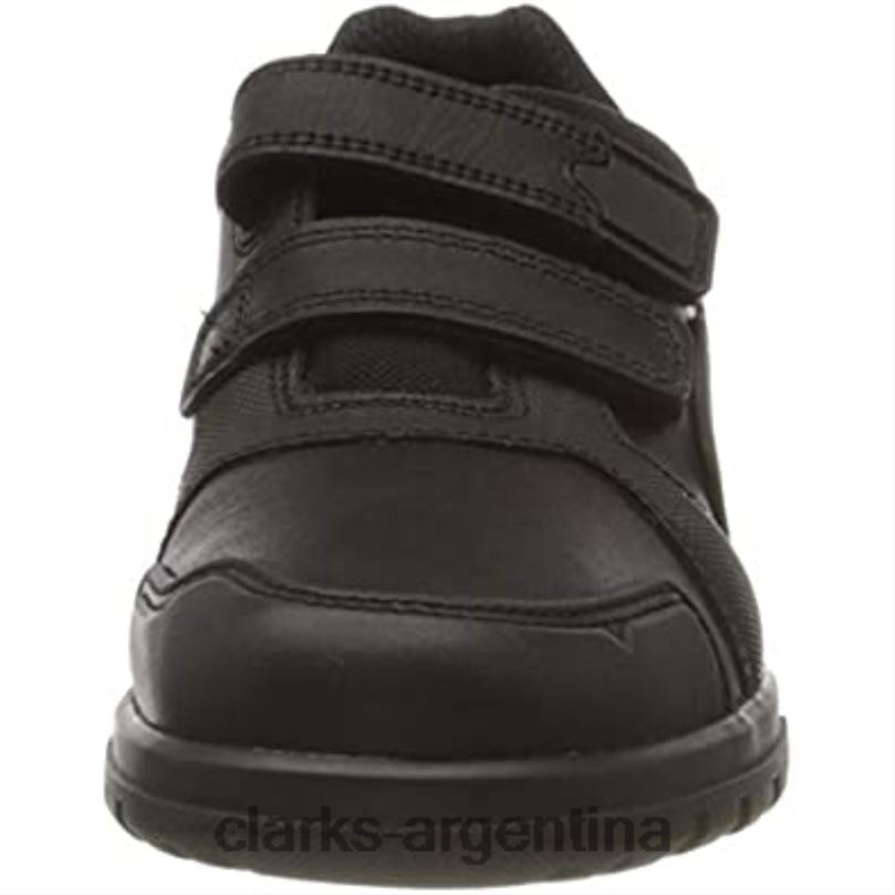 Clarks niños 2FZPZ812 zapatos escolares negro cuero blake street cuero negro niño rip tape clarks cuero negro