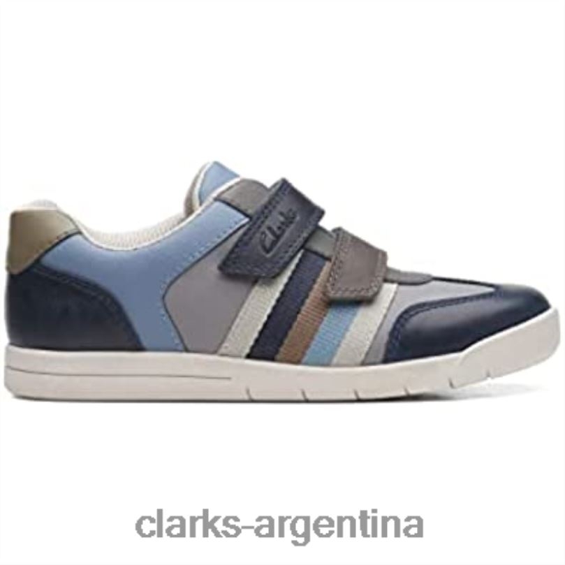 Clarks niños 2FZPZ155 zapatos clarks den stripes de cuero para niños