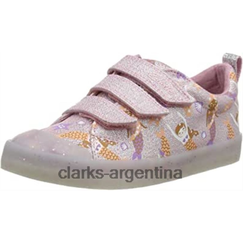 Clarks niños 2FZPZ1871 clarks de lona textil para niños con estampado foxing