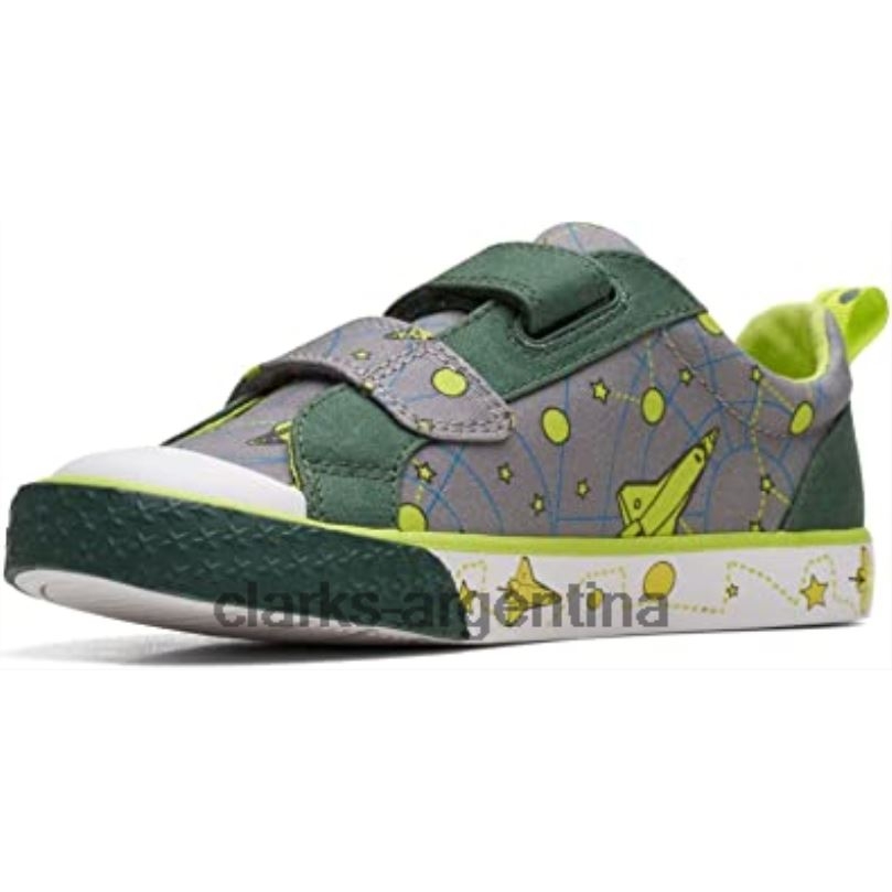 Clarks niños 2FZPZ2701 foxing lo kid lona textil 2 clarks grises