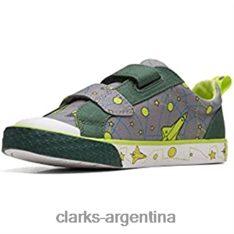 Clarks niños 2FZPZ2701 foxing lo kid lona textil 2 clarks grises