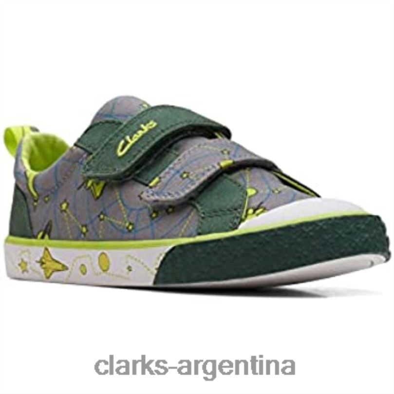 Clarks niños 2FZPZ2701 foxing lo kid lona textil 2 clarks grises
