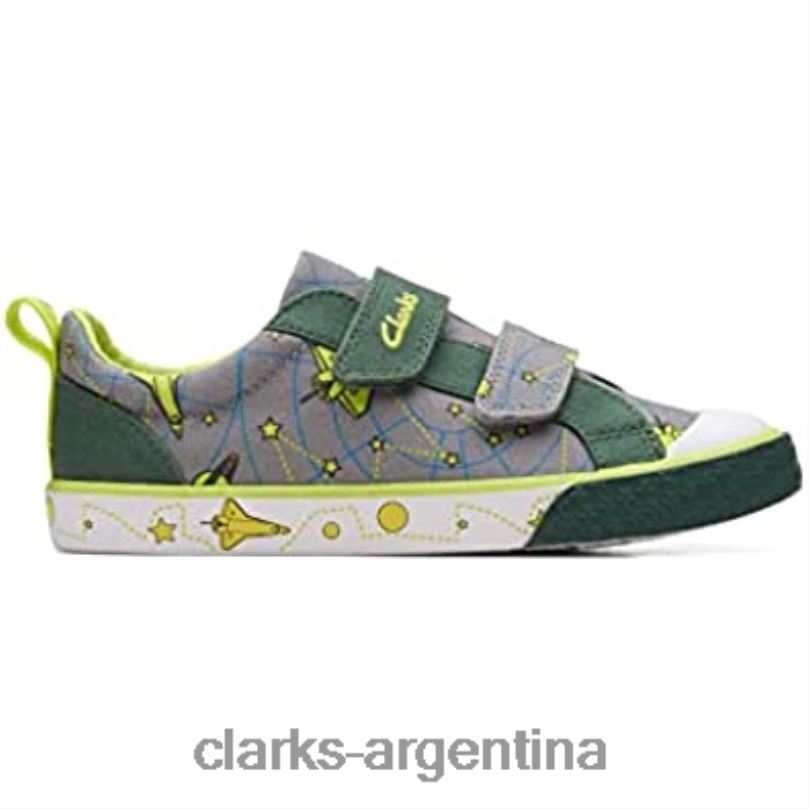 Clarks niños 2FZPZ2701 foxing lo kid lona textil 2 clarks grises