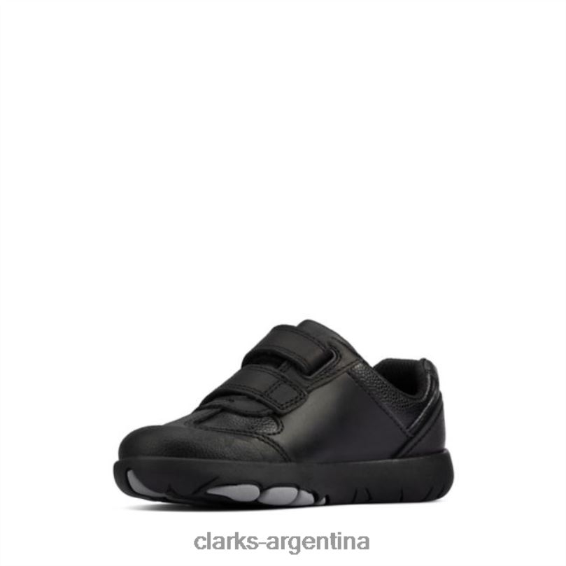 Clarks niños 2FZPZ5844 clarks de cuero negro para niños rex stride de cuero negro cuero negro