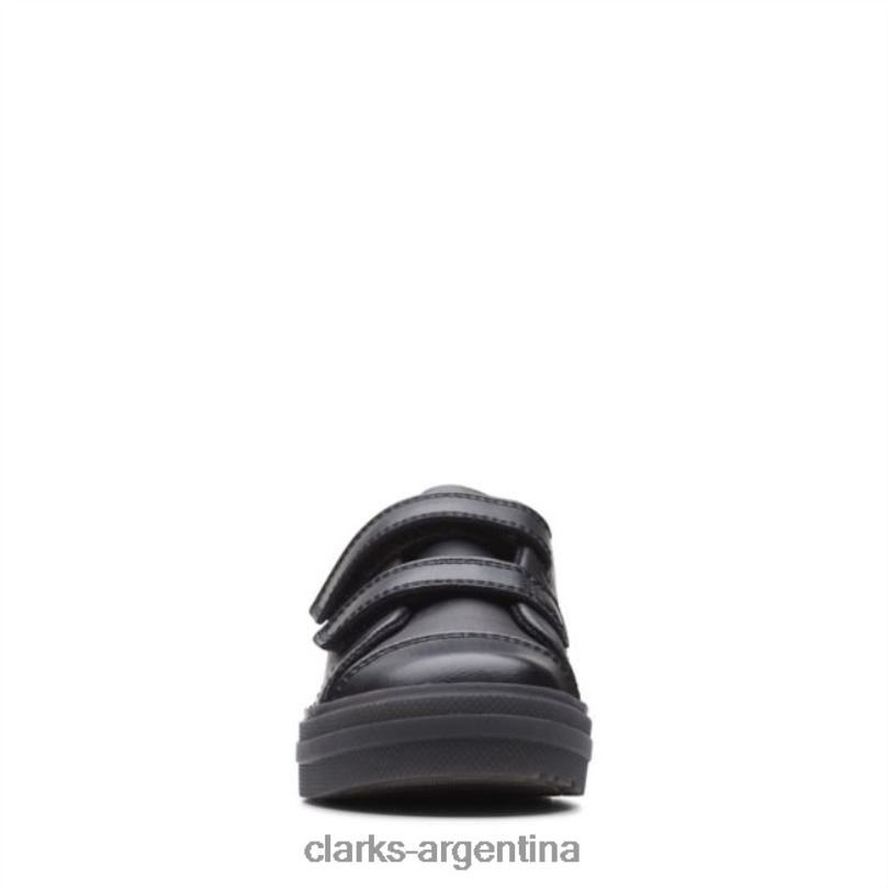 Clarks niños 2FZPZ5861 llamarada brillante niño cuero negro clarks cuero negro cuero negro