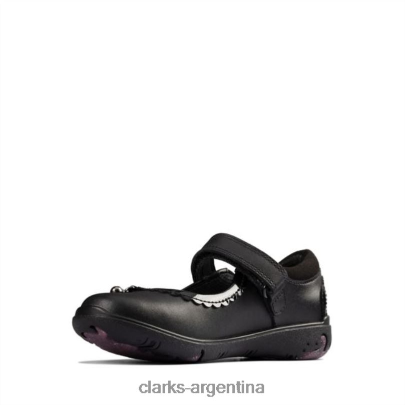 Clarks niños 2FZPZ5876 cuero negro sea shimmer niño clarks de cuero negro cuero negro