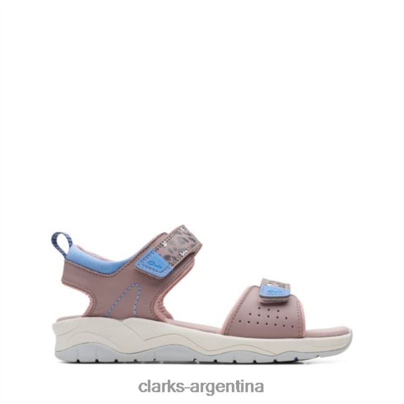 Clarks niños 2FZPZ6869 c lowder print old gris/rosa clarks gris/rosa gris/rosa
