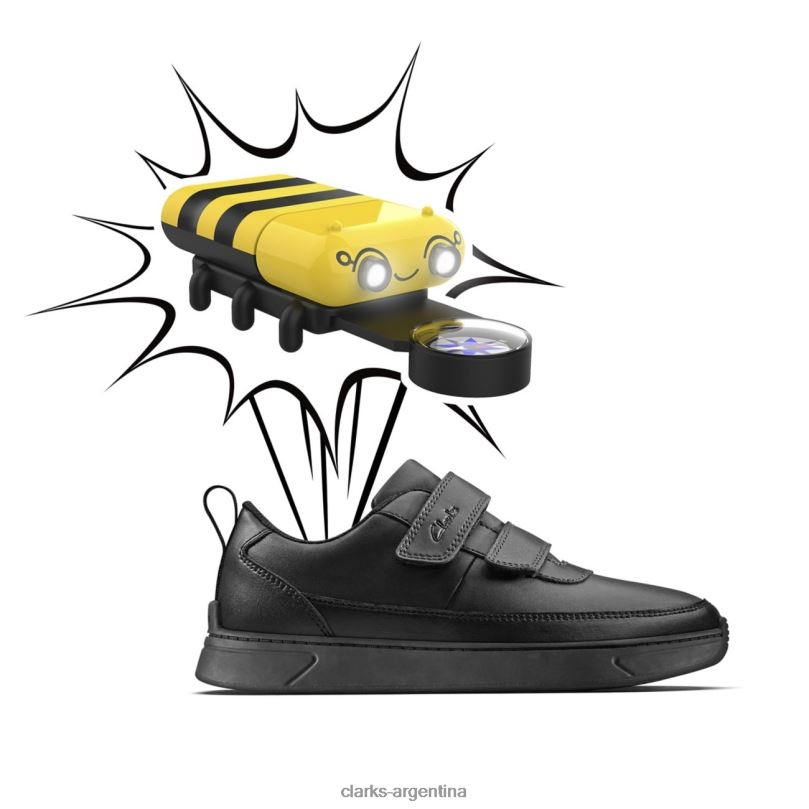 Clarks niños 2FZPZ5851 clarks de cuero negro vibrante g bajo niño cuero negro cuero negro