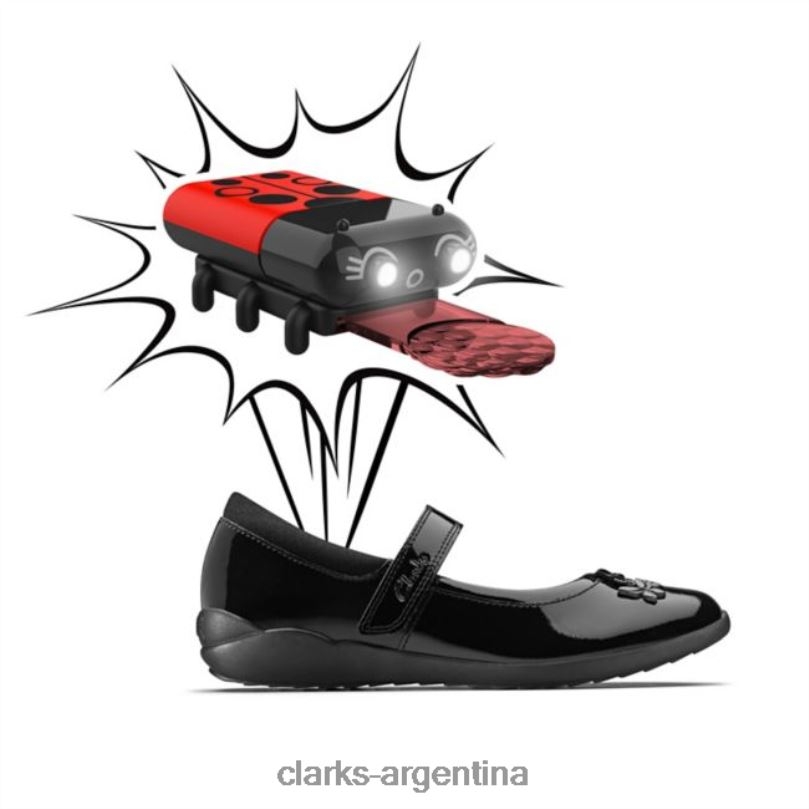 Clarks niños 2FZPZ5870 vibrante trail kid charol negro charol negro clarks charol negro