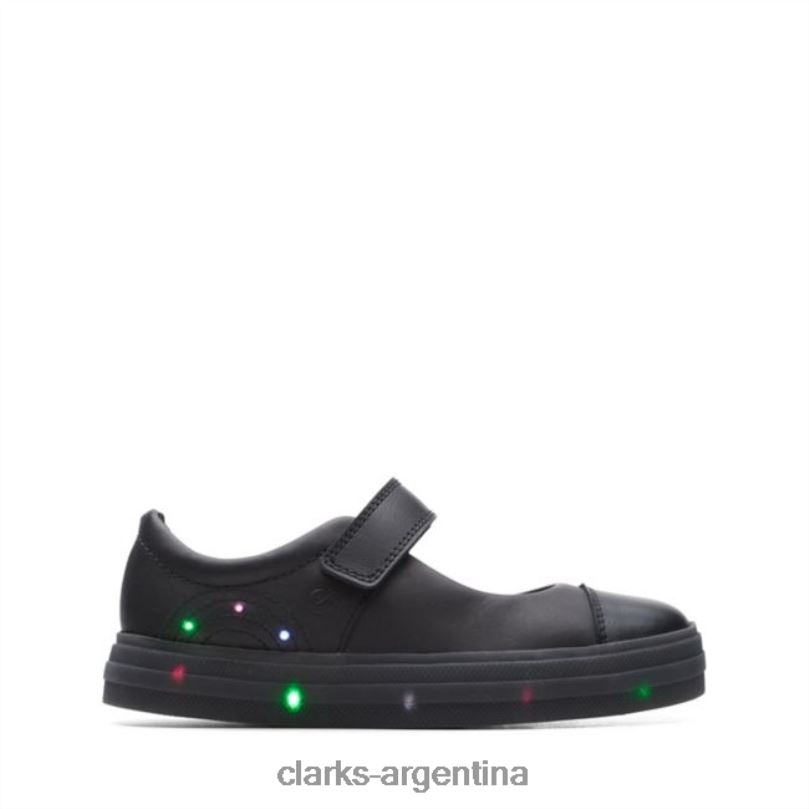 Clarks niños 2FZPZ5874 clarks flare shiny niño cuero negro cuero negro cuero negro