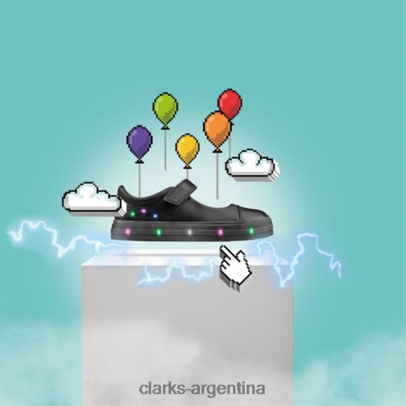 Clarks niños 2FZPZ5874 clarks flare shiny niño cuero negro cuero negro cuero negro