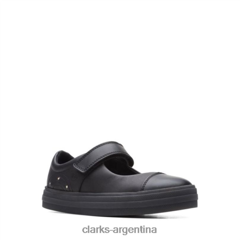 Clarks niños 2FZPZ5874 clarks flare shiny niño cuero negro cuero negro cuero negro