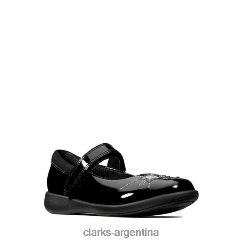 Clarks niños 2FZPZ5885 grabado chispa niño charol negro clarks black charol charol negro