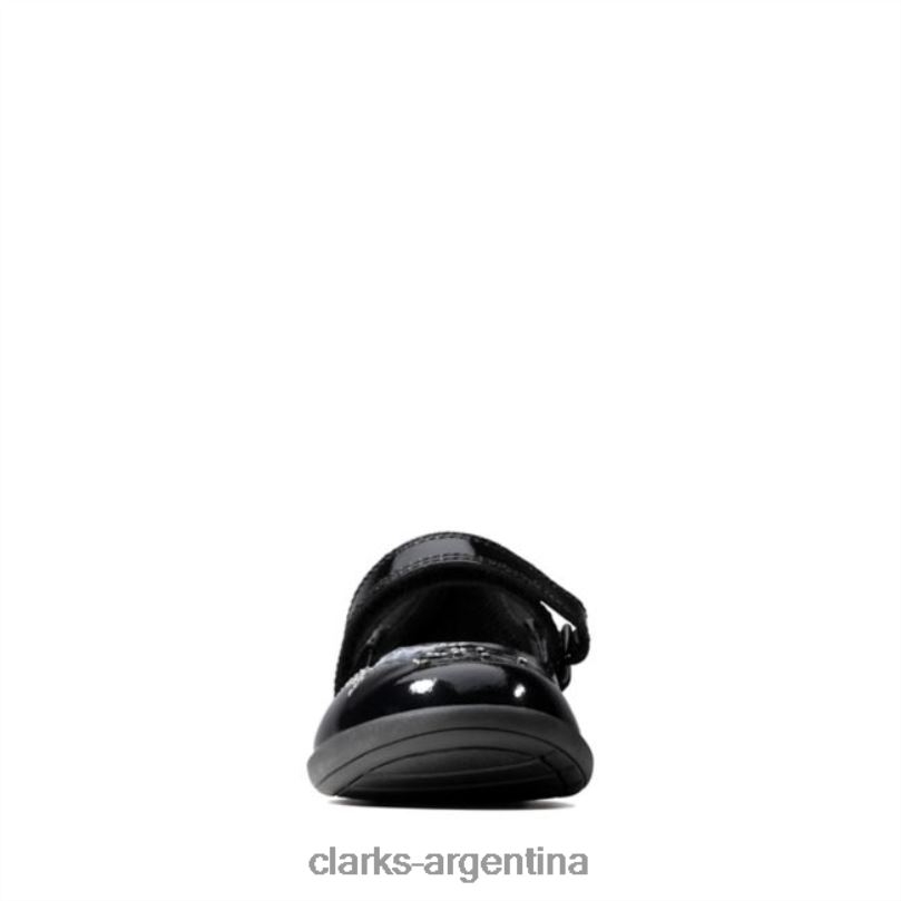 Clarks niños 2FZPZ5885 grabado chispa niño charol negro clarks black charol charol negro