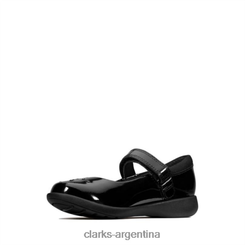 Clarks niños 2FZPZ5885 grabado chispa niño charol negro clarks black charol charol negro