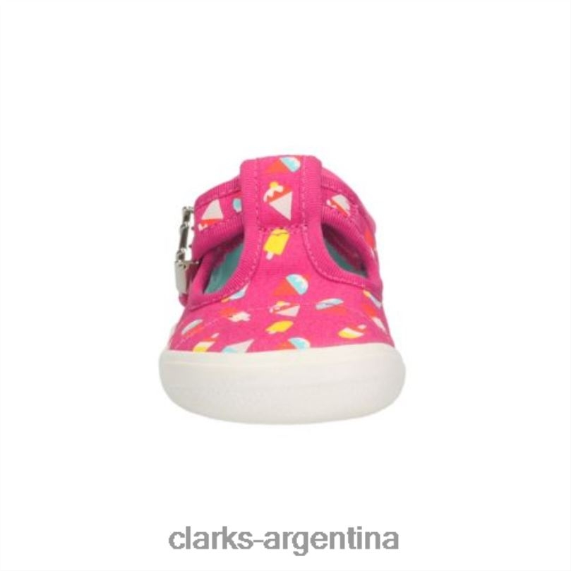 Clarks niños 2FZPZ4593 Tela rosa intenso de Clarks con lazo briley fst e fit tela rosa fuerte