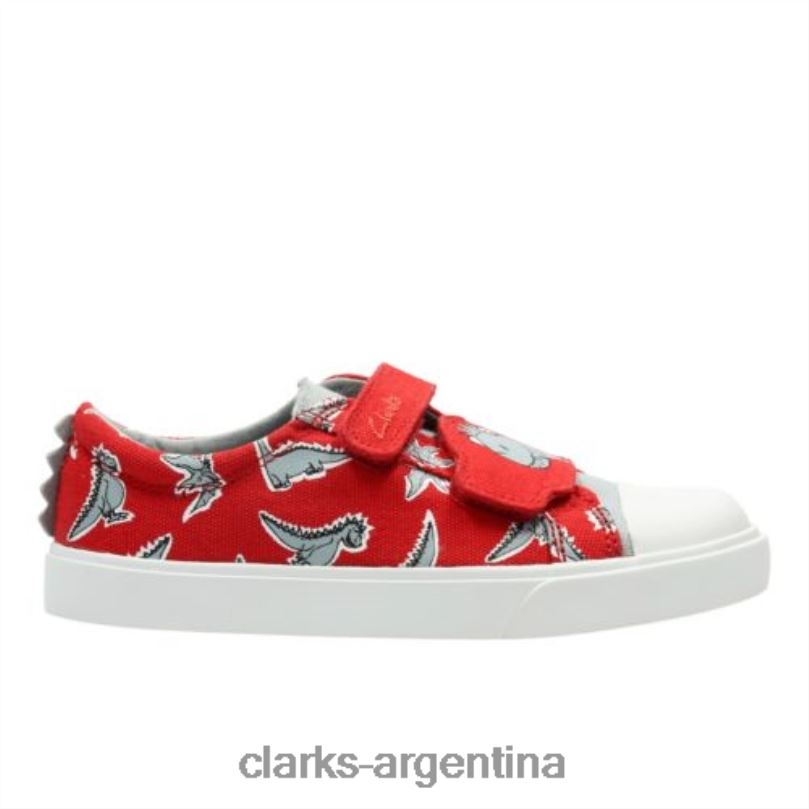 Clarks niños 2FZPZ4817 clarks red tricer roar inf f ajuste rojo