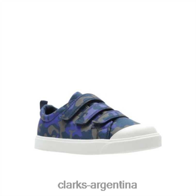 Clarks niños 2FZPZ4821 city ​​flarelo inf g fit clarks azul marino camo camuflaje azul marino
