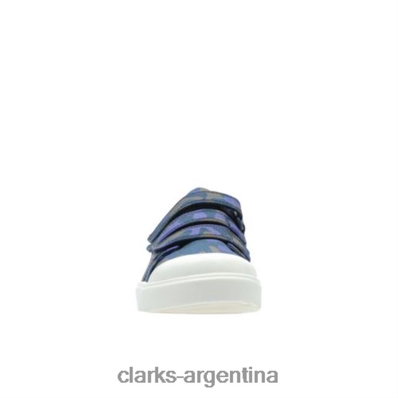 Clarks niños 2FZPZ4821 city ​​flarelo inf g fit clarks azul marino camo camuflaje azul marino