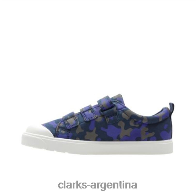 Clarks niños 2FZPZ4821 city ​​flarelo inf g fit clarks azul marino camo camuflaje azul marino