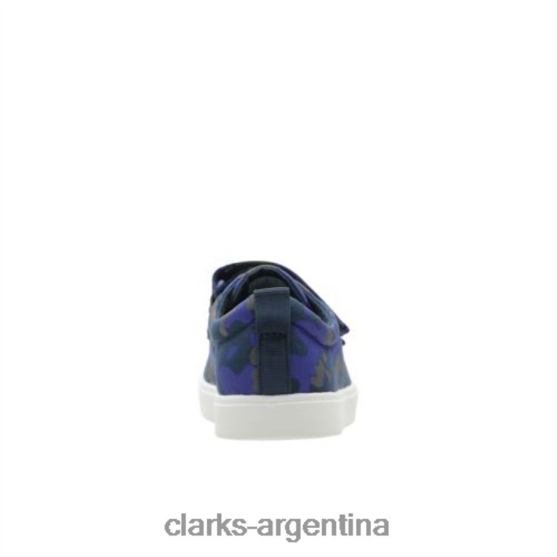 Clarks niños 2FZPZ4821 city ​​flarelo inf g fit clarks azul marino camo camuflaje azul marino