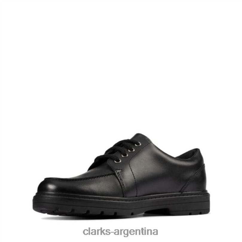 Clarks niños 2FZPZ5830 loxham pace juvenil cuero negro clarks de cuero negro cuero negro