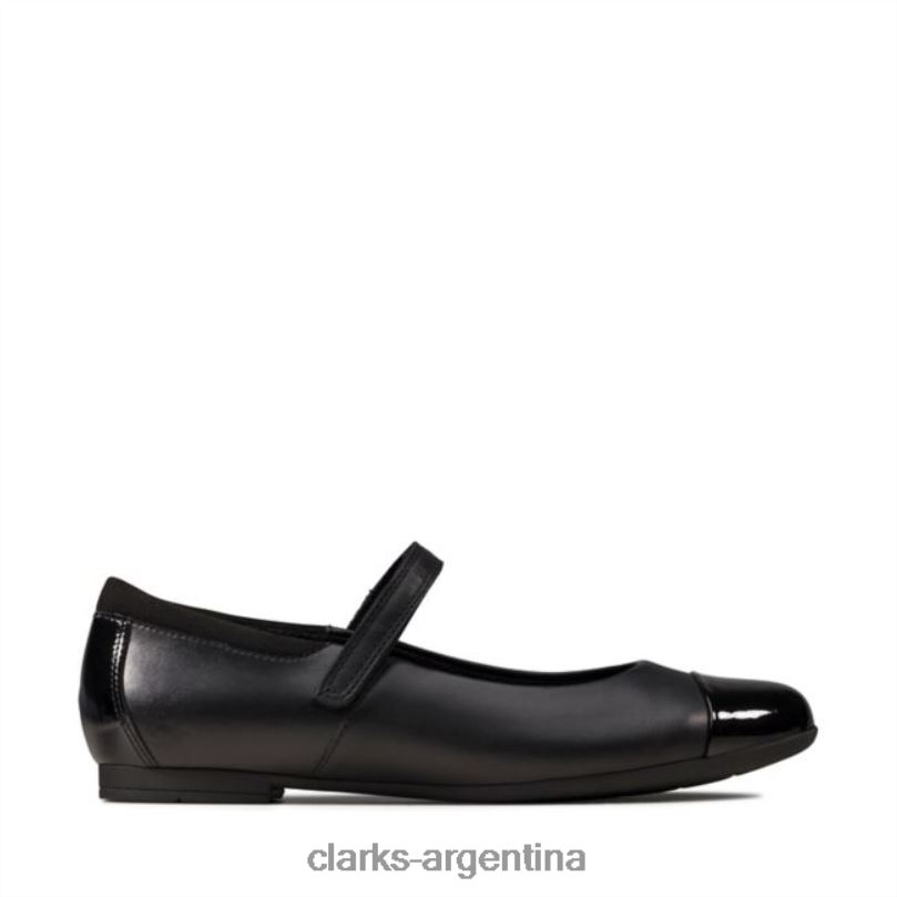 Clarks niños 2FZPZ5838 scala gem juvenil cuero negro clarks de cuero negro cuero negro