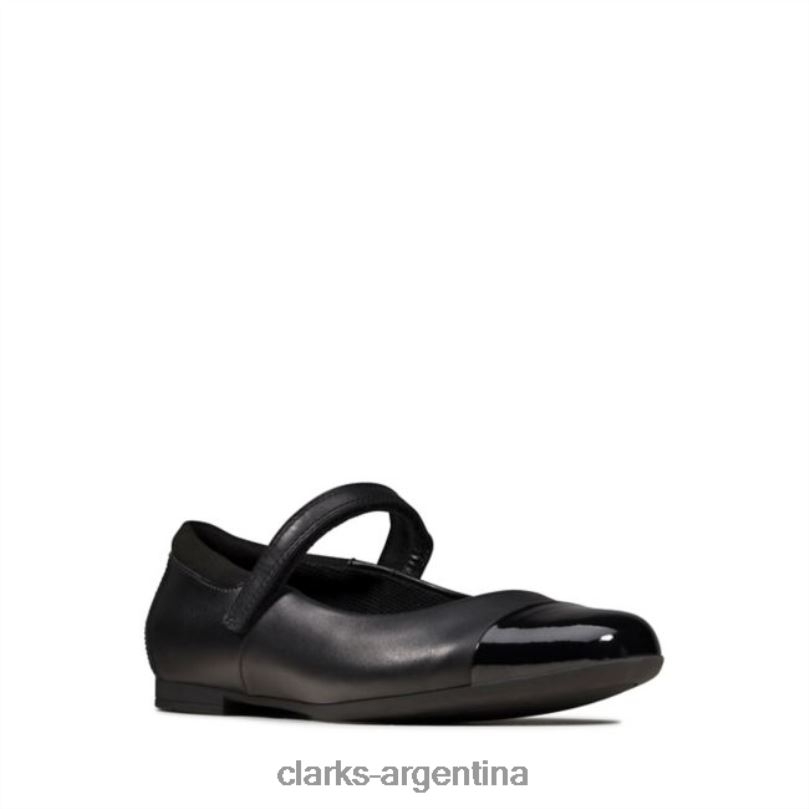 Clarks niños 2FZPZ5838 scala gem juvenil cuero negro clarks de cuero negro cuero negro