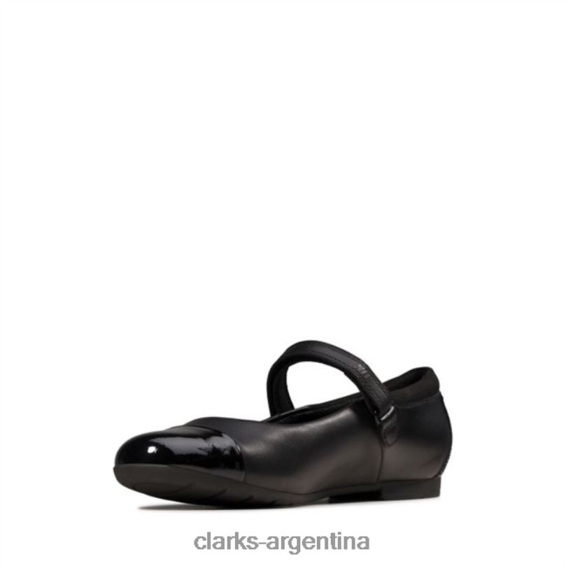Clarks niños 2FZPZ5838 scala gem juvenil cuero negro clarks de cuero negro cuero negro
