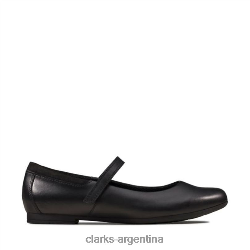 Clarks niños 2FZPZ5842 clarks scala Dawn juvenil cuero negro cuero negro cuero negro