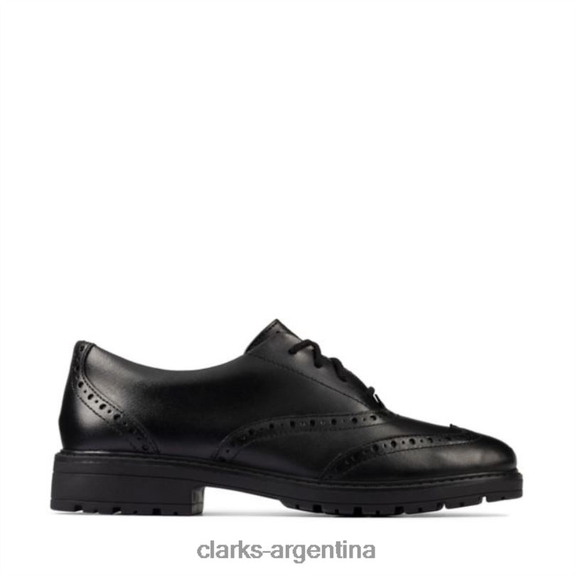 Clarks niños 2FZPZ5897 clarks cuero negro loxham brogue juvenil cuero negro cuero negro