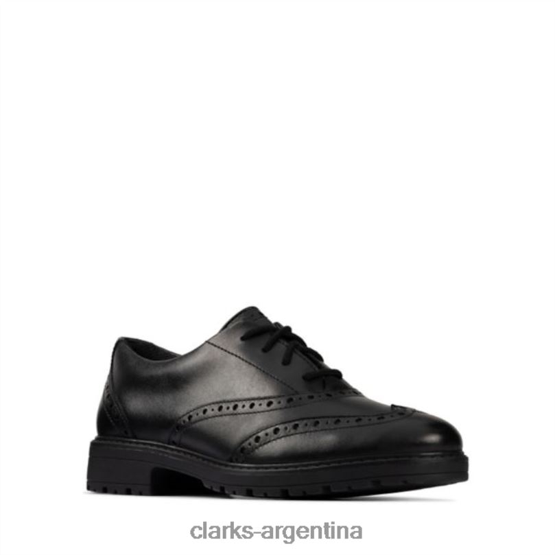 Clarks niños 2FZPZ5897 clarks cuero negro loxham brogue juvenil cuero negro cuero negro
