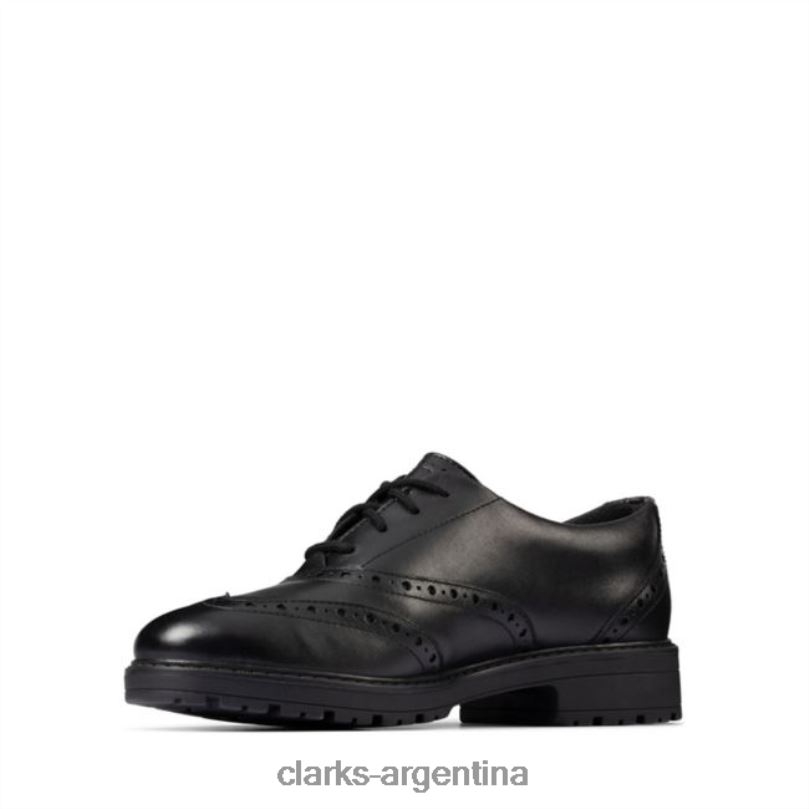 Clarks niños 2FZPZ5897 clarks cuero negro loxham brogue juvenil cuero negro cuero negro