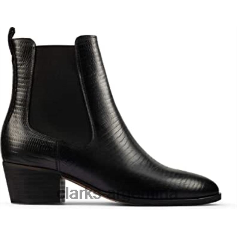 Clarks unisexo 2FZPZ2451 botas clarks octavia lo de cuero cocodrilo negro