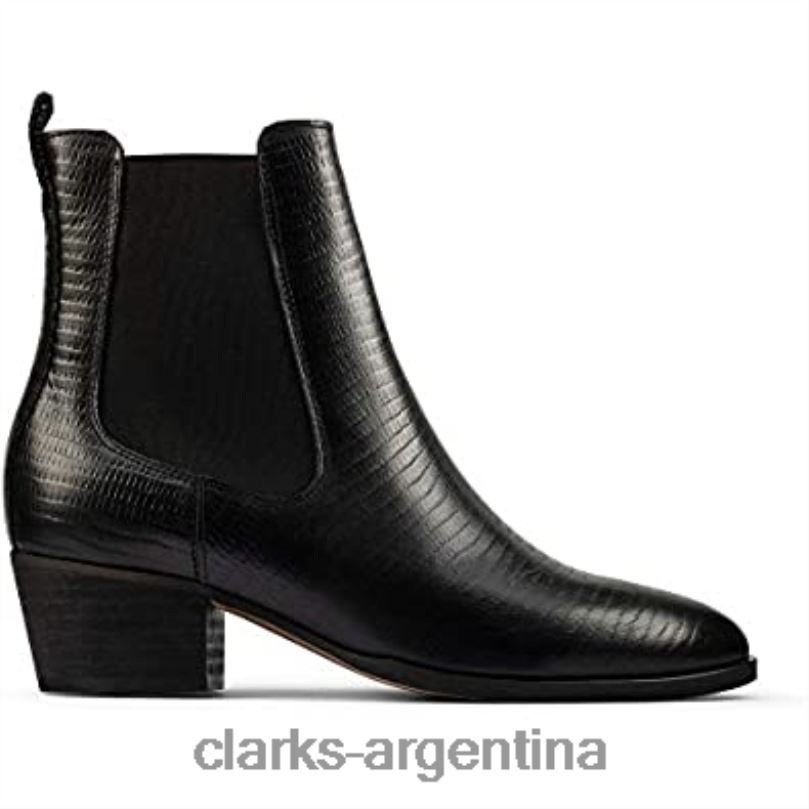 Clarks unisexo 2FZPZ2451 botas clarks octavia lo de cuero cocodrilo negro
