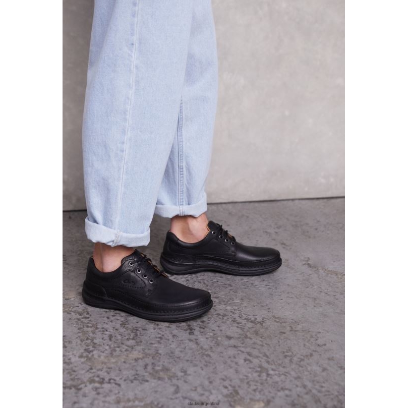 Clarks unisexo 2FZPZ7160 clarks negros naturaleza tres zapatos casuales con cordones negro