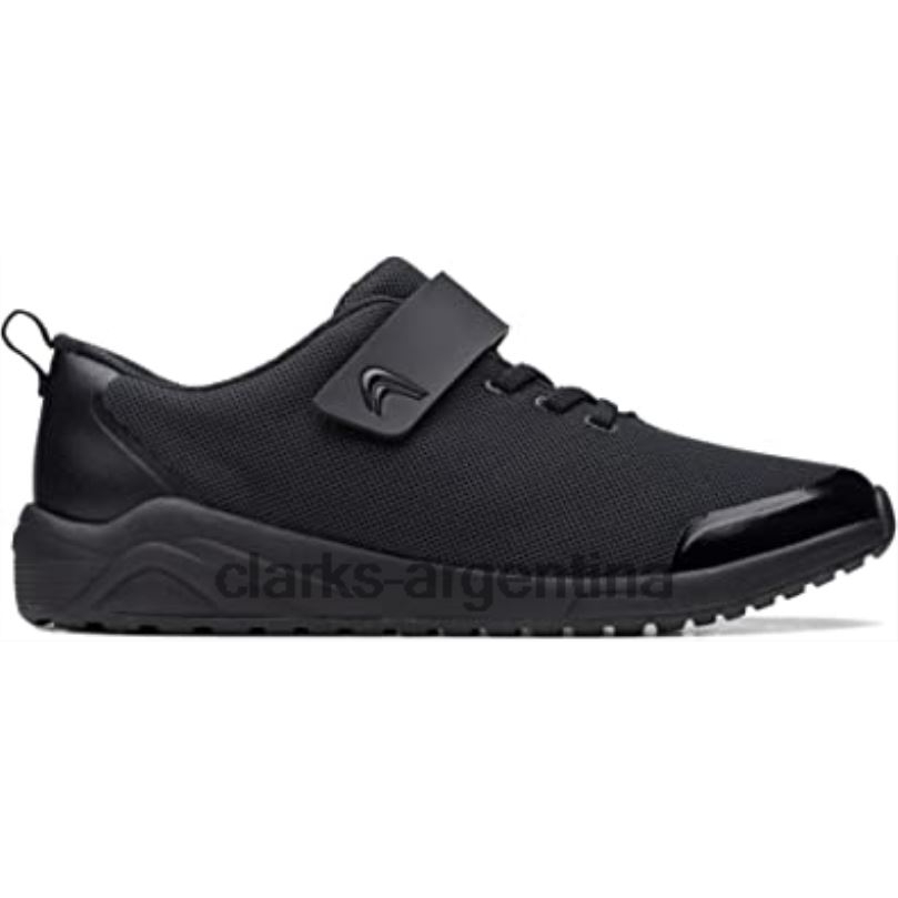 Clarks unisexo 2FZPZ2895 Zapatillas juveniles Aeon Pace de tela negra clarks