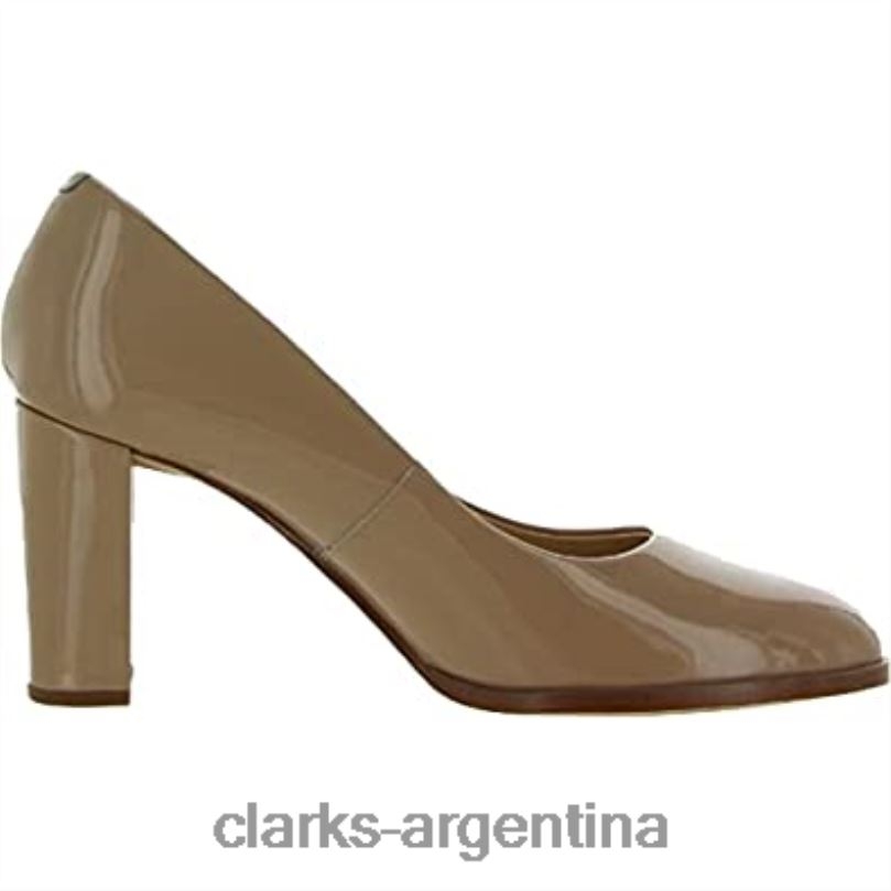 Clarks unisexo 2FZPZ244 praliné charol kaylcara 2 clarks de cuero negro patente de praliné